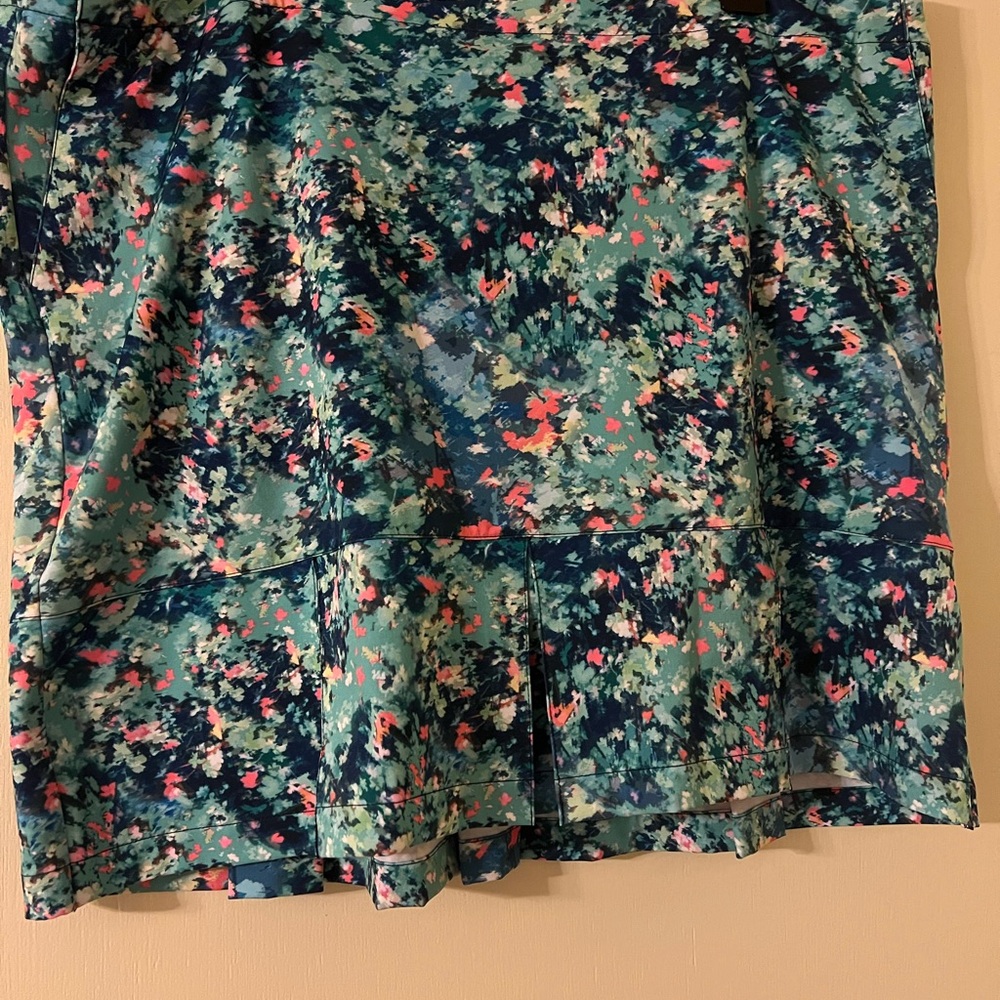 Lady Hagen Blue Pleated Skater Mini Skirt